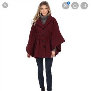 Steve Madden Grey Wool Cape Coat, Medium, New without Tags